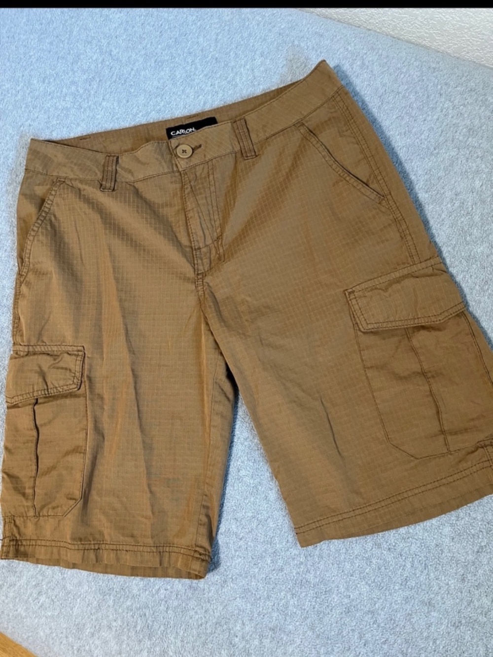 Carbon Outdoor Cargo Shorts Mens 32 Ripstop Hiking Fishing Skater